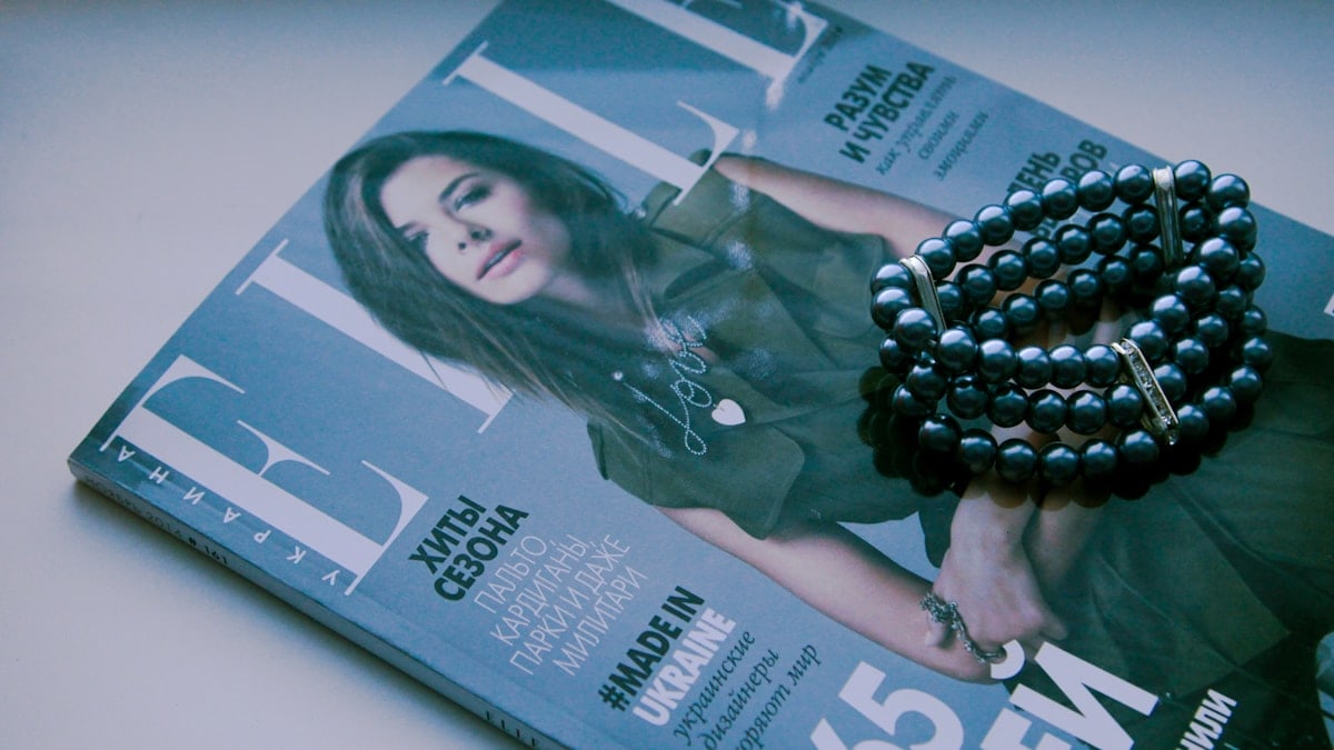 a magazine with a picture of a woman on it